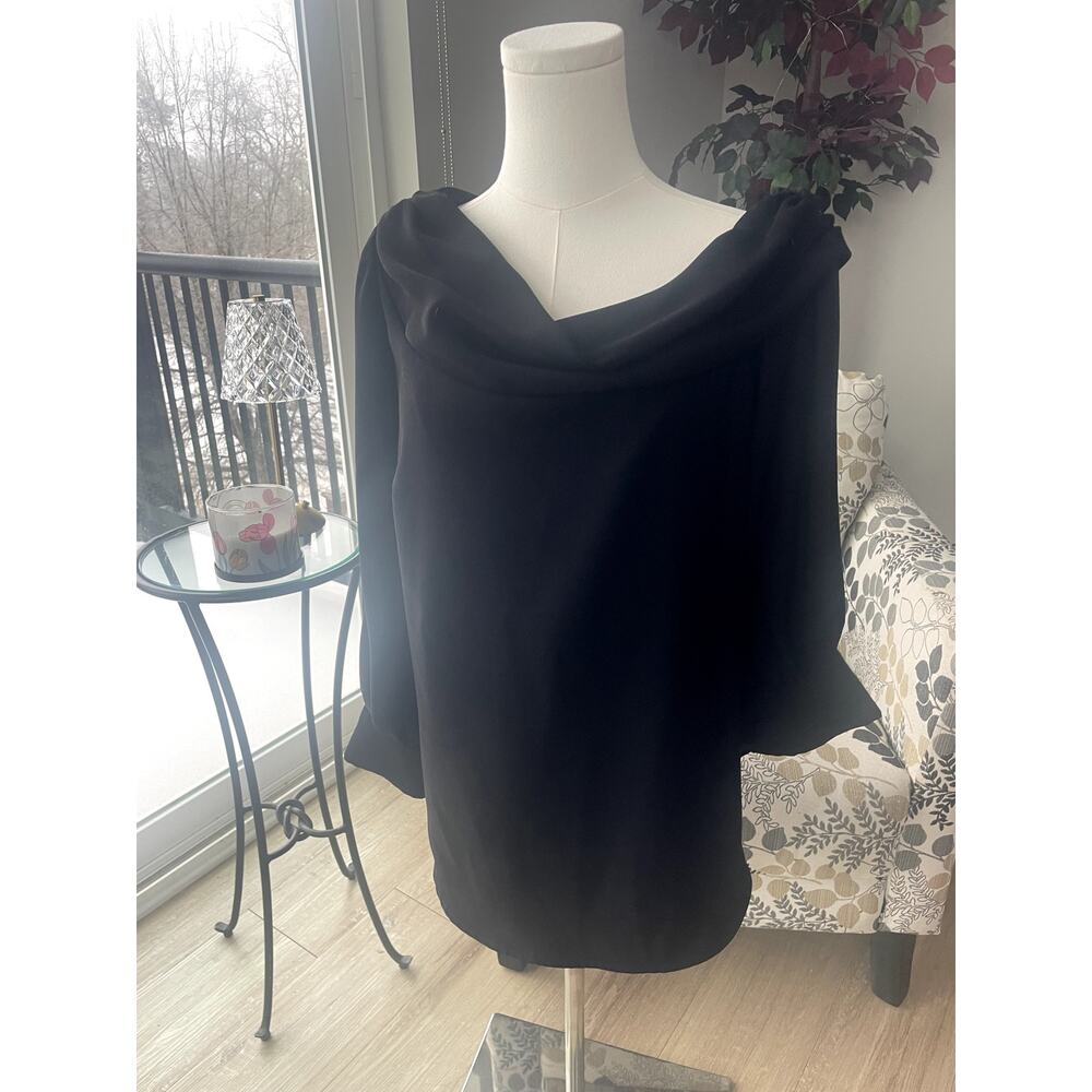 Tuckernuck Wide Neck Black Long Sleeve Top Sz L